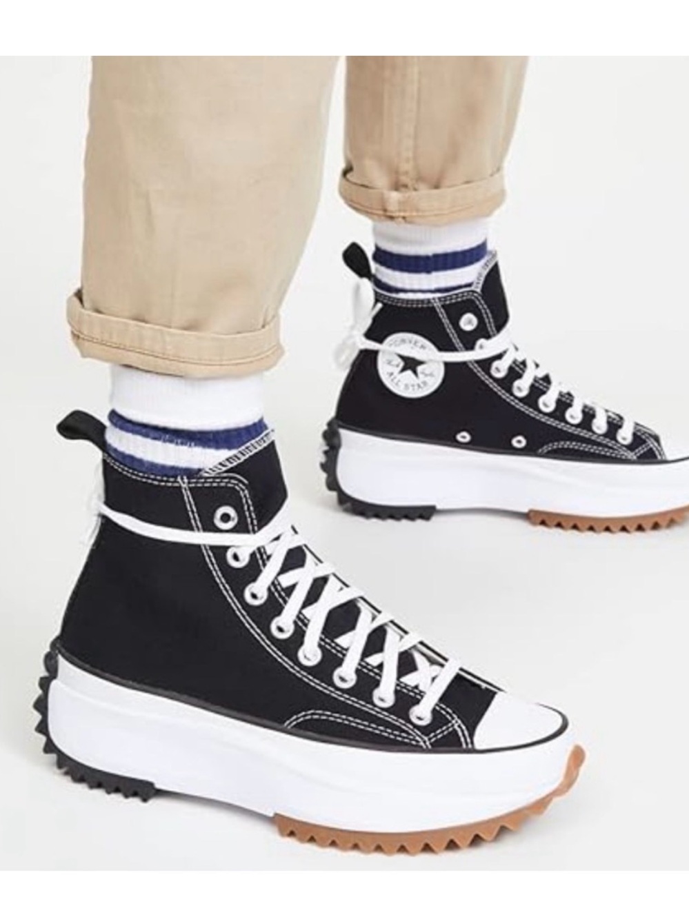 Converse Black and White Platform High-Top Sneakers